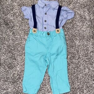 Baby Boy Suspenders Fancy Outfit NWOT